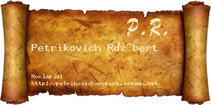 Petrikovich Róbert névjegykártya