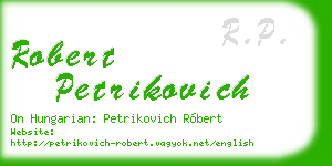 robert petrikovich business card