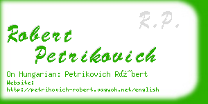 robert petrikovich business card